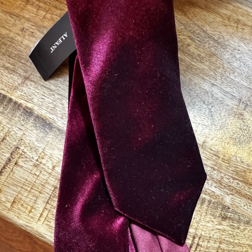 Alfani Men's red Burgundy Cameo velvet festive mens formal Tie NWT NEW